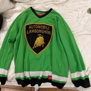 Supreme Green and Black V-Neck Top